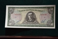 Banknot Chile 50 escudos 1962-75 rok stan 1!!!