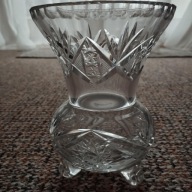 Flakon na nóżkach ze szkła kryształowego PRL