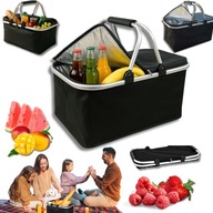 KOSZ PIKNIKOWY TERMICZNY IZOLOWANY SKŁADANY NA ZAKUPY PIKNIK WYJAZD