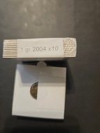 1 grosz 2004 , 10 ztuk mennicze w holderah, wyselekcjonowane sztuki