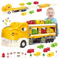 Transporter DINOZAUR z autami samochody grający prezent chłopca święta