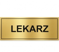 Tabliczka na drzwi laminat grawerski 20x7 cm lekarz złoty lub srebrny