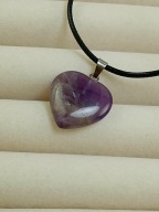 Wisiorek Serce Ametyst Fiolet Naturalne kamienie Relaks Ukojenie