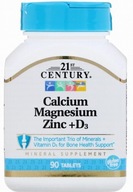 Suplement diety 21st Century Calcium Magnesium Zinc + D3 90 tabletek