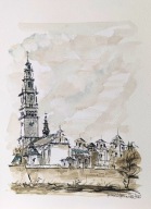 Jasna Góra akwarela format a4 autor R. Kępa