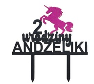 topper na tort dekoracja urodziny personalizacja JEDNOROŻEC !!