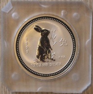 ROK KRÓLIKA - 50 CENT - CENTÓW 1999 AUSTRALIA, 0,5 OZ 999, LUNAR I 1