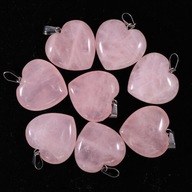 Kwarc różowy Serce - kamień miłości - zawieszka Walentynki