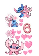 WYDRUK CUKROWY OPŁATEK NA TORT LILO I STICH STITCH + POSTACI+ TEKST palmy