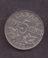 Kanada - 5 Cents 1932 rok