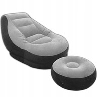 Leżanka tworzywo sztuczne szary Leżak MATERAC FOTEL DMUCHANY NA OGRÓD