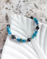 Bransoletka regulowana z apatytem i turmalinem, prezent dla Bliźniąt