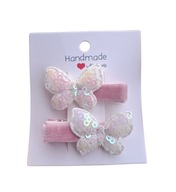 Mini spineczki do włosów dla niemowląt dziewczynek motylki handmade 2 szt.