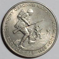 500 zł 50 Rocznica Wojny Obronnej Narodu Polskiego 1989 (Licytacja nr 260)