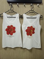 Koszulka bokserka na ramiączkach biała, kwiat LIVANS Italy M/L !!!