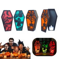 DEKORACJE NA HALLOWEEN DO DOMU ZESTAW 3 TRUMNY LED OZDOBA LAMPIONY DUCH