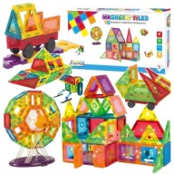 KLOCKI MAGNETYCZNE TILES 3D GIGANT – 130 EL., MOCNE MAGNESY, PREZENT XXL
