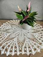 Serwetka serweta obrus szydełkowe rękodzieło misterne cacko ekri śr58