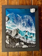 Duży Morski obraz z żywicy 50x40 cm