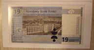 19 zł 2019 100 lecie lat PWPW ZŁOTY RADAR RP0038883 + FOLDER - RARYTAS