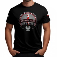 Nie lekceważ Koszulka Patriotyczna | NA STRAŻY GRANIC |CZARNA | S-męska