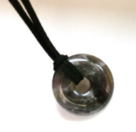 Kamień relaksu - ametyst, kółko z dziurką, wisiorek