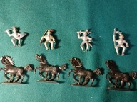 Rycerze plastikowe sygnowane W .Germany 4 konnych z czasów PRL