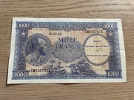 Kongo Belgijskie - 1000 franków - 1962 - bardzo rzadki