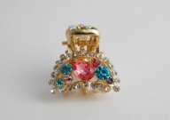 METALOWA POZŁACANA KLAMRA DO WŁOSÓW KAMIENIE