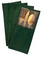 Pokrowce do sztućców zielone welurowe kieszonki na sztućce etui eleganckie