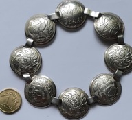 Antyk*Używana ,grawerowana, srebrna bransoletka -925,1947rok