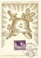 TRZECIA RZESZA -karta ozdobna stempel -DZIEŃ ZNACZKA -1942 rok LINZ