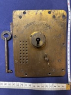 stary zamek z alarmem Sicherheits-Schloss "Alarm" D.R.P. komplet z kluczem