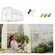TUNEL FOLIOWY BIAŁY OGRODOWY SZKLARNIA 10m²4x2,5m SOLIDNY FOLIA UV-4 JAKOŚĆ