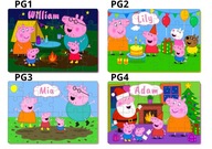 Puzzle z imieniem personalizowane Świnka Peppa Boże Narodzenie Urodziny