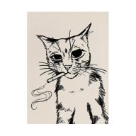 Plakat „Smoking Cat” – Grunge & Melancholia