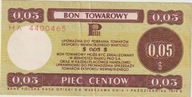 Bon Towarowy Pewex 5Centów .1979 r