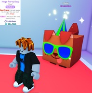 PET Huge Party Dog ROBLOX Pet Simulator X PSX GEMS (nie 99)