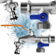 ZAWÓR KRAN KULOWY 1/2" OGRODOWY PODWÓJNY CZERPALNY SZYBKOZŁĄCZKA MOSIĄDZ