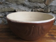 Stara DUŻA Kamionkowa Makutra do ucierania Ciast_BOCHNIA PRL