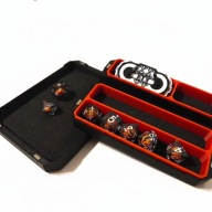 Zestaw 7 Kości Kostek RPG/DND + Pudełko i tacka na kości + Licznik Życia/HP