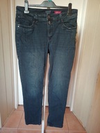 davos tapered fit stooker strecz 42/30 spodnie dżins granatowe proste