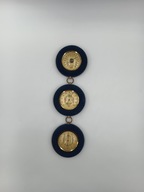 Barometr higrometr termometr - Stary - bordowy aksamit - ciekawy Inny 38cm