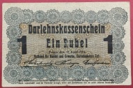 NIEMIECKA OKUPACJA 1 RUBEL POZNAŃ 1916 !!! ŁADNY !!