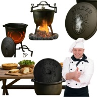 KOCIOŁEK ŻELIWNY GARNEK MYŚLIWSKI WĘGIERSKI NA PIECZONKI 10L OGNISKO GRILL