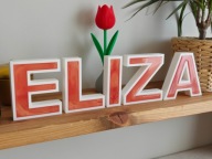 ELIZA - napis 3D, litery z żywicą perłową, prezent, dekoracja