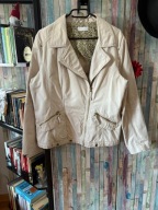 Beżowa ramoneska kurtka materiałowa 44