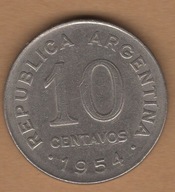 Argentyna 10 centavo, 1954