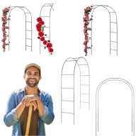 PERGOLA OGRODOWA METALOWA TARASOWA ŁUK DO KWIATÓW 240x140 CZARNA + KOTWY