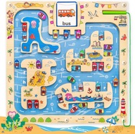 ZABAWKA MAGNETYCZNA LABIRYNT DLA DZIECI SŁÓWKA I LITERY NAUKA ALFABETU 36m+